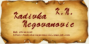 Kadivka Negovanović vizit kartica